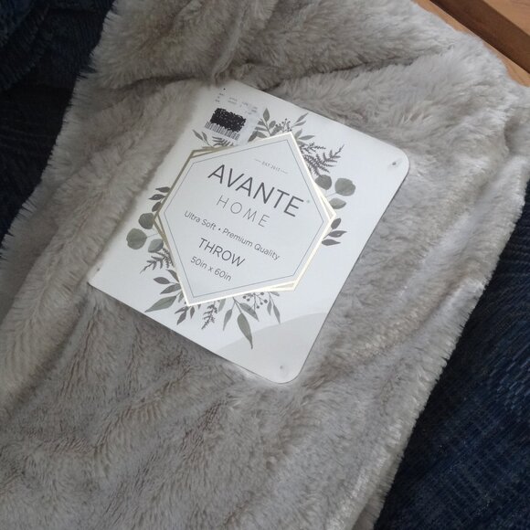 AVANTE HOME ~ Ultra Soft, THROW BLANKET ~ Faux Fur and Velour ~ NEW - Picture 4 of 6